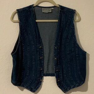 Y2K Stonebridge Dark Wash Open Denim Vest